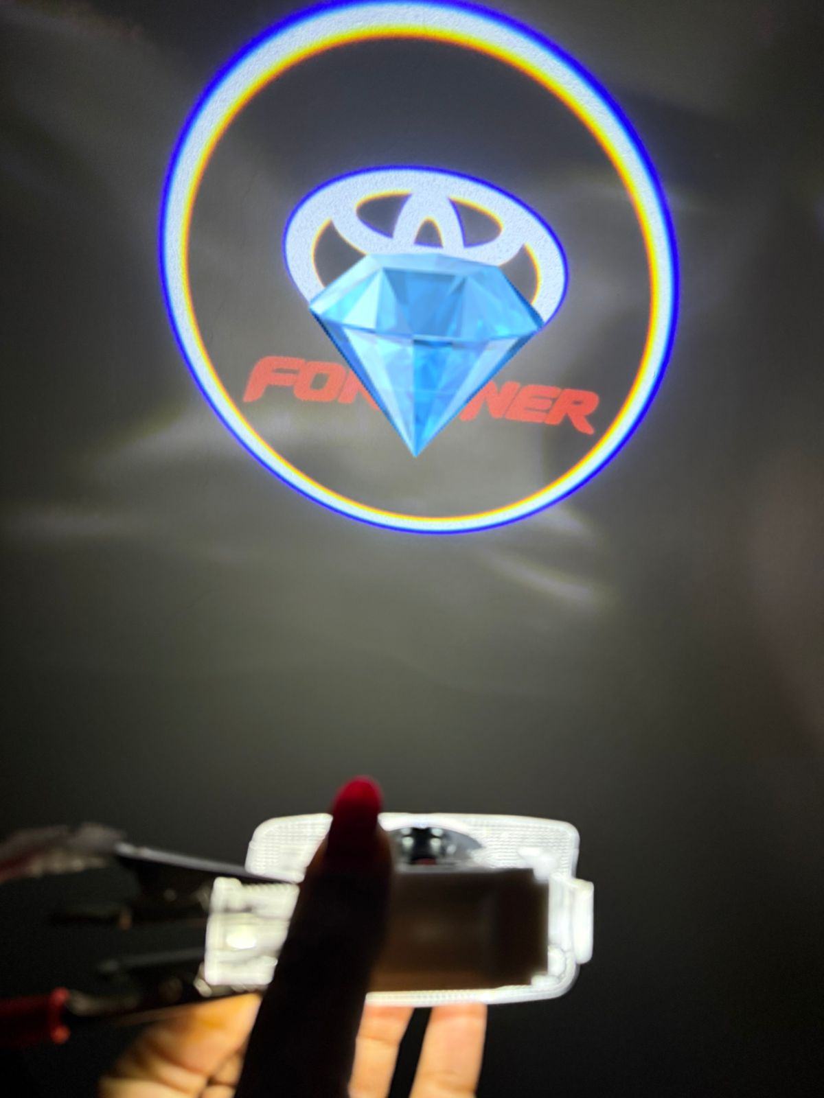 Car door led lighting entry plug and play ghost shadow light projector/welcome lamp logo for toyota fortuner new 2 pieces