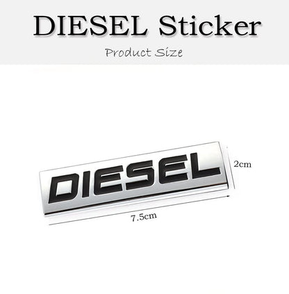 Diesel / Petrol Car Badge 3D Logo Metal Emblem Automotive Sticker Decal Flexes to Cars, Motorcycles, Laptops, Windows, Any Smooth Surface 7.5 cm X 2 cm Black & Red