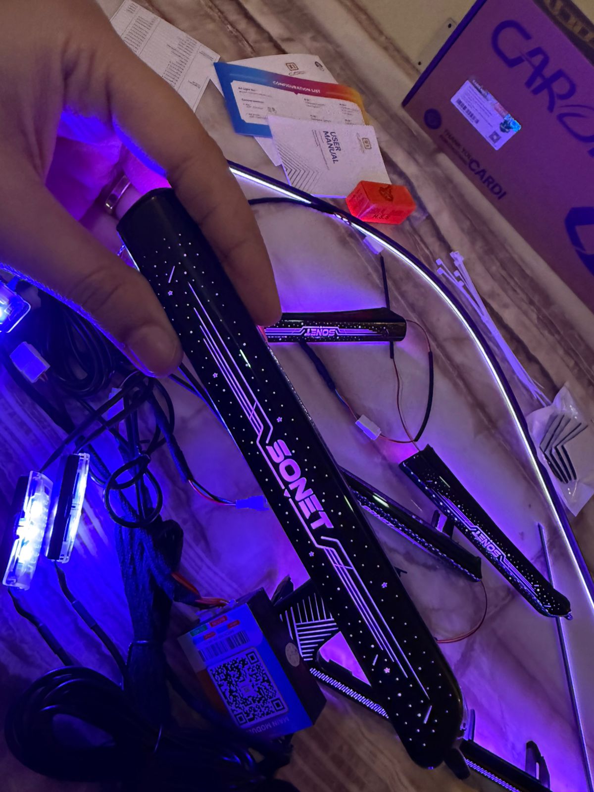 Kia Sonet Ambient Light Kit Cardi K6 -1 Year Waranty (19 in 1)