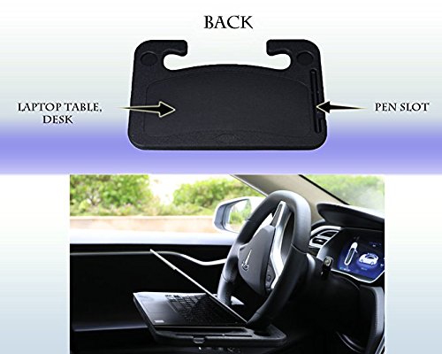 Multifunctional Car Laptop Food Steering Wheel Tray Drink Holder Desk (Black)