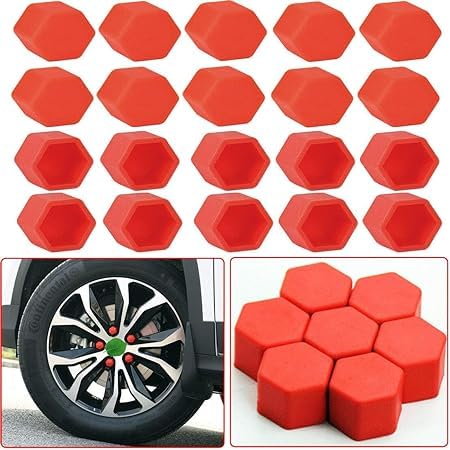 20pcs 19mm Silicone Wheel Lug Nut Covers Hub Screw Rim Bolt Rustproof Tyres Screw Caps Protection Universal Decoration for Car