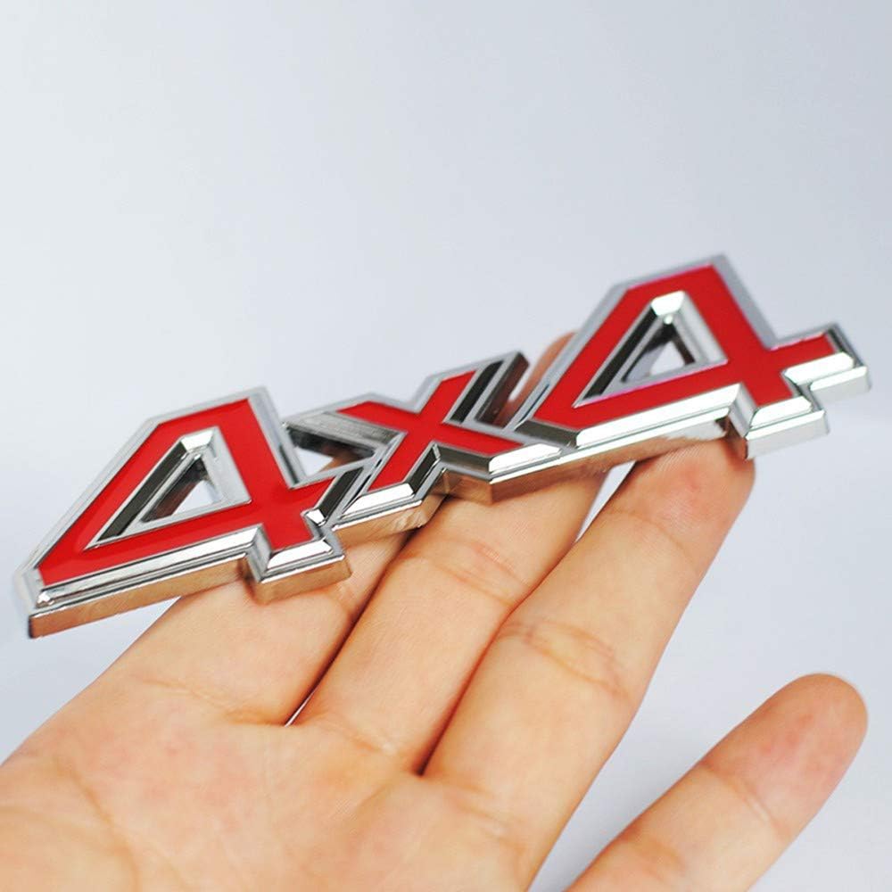 3D Metal 4X4 Four-Wheel Drive Car Sticker Emblem Badge For Universal Cars (Red Black)