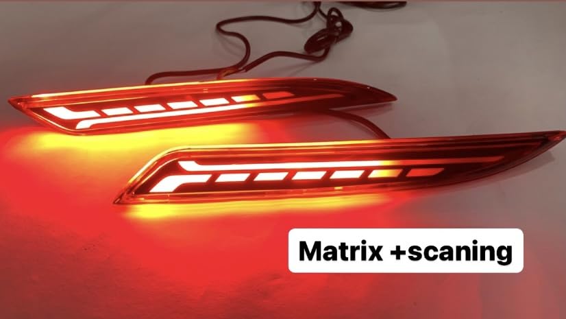 REAR BUMPER LED REFLECTOR WITH MATRIX RUNNING INDICATION FOR TATA ALTROZ SET OF 2PCS WITH FOUR WIRES