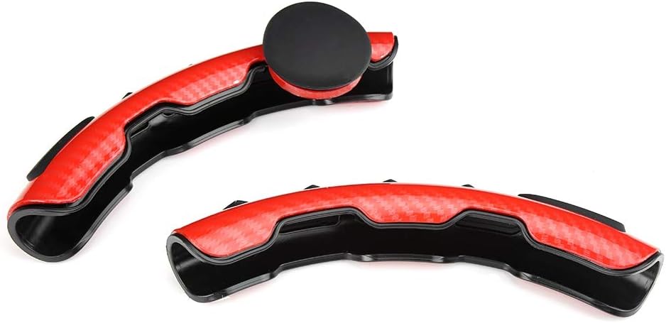 Universal Red Carbon Fiber Pattern Steering Wheel Cover – Non-Slip, Waterproof, 37-38cm