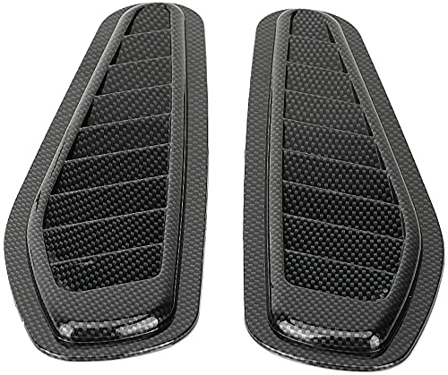 CAR OXYGEN Air Flow Intake Cover,2pcs Carbon Fiber Style Car Air Flow Intake Scoop Hood Decorative Lightweight Scoop Bonnet Vent Hood Cover Universal