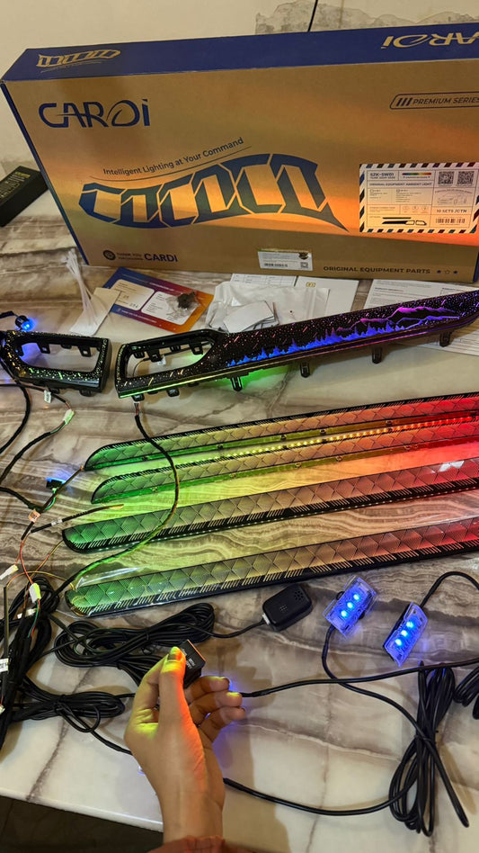 Cardi D8 Ambient Light System for Maruti Suzuki Swift 2024 Onwards | 18-in-1 OEM Interior Ambient Lighting Kit | App Controlled RGB Multi-Color LED Lights
