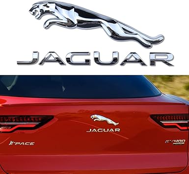 Caroxygen Jaguar Tailgate Emblem Insert Letters Fit Jaugar Rear Emblem XE XF XJ Car Trunk Sticker Emblem Leopard Rear Panther Fender Decal(Rear Emblem Sliver)