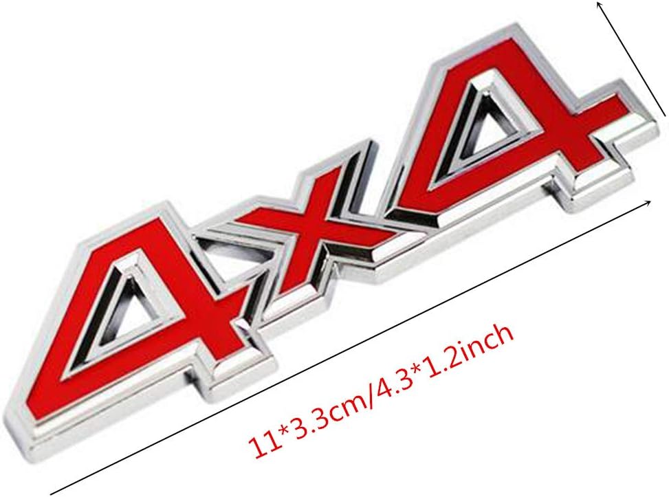 3D Metal 4X4 Four-Wheel Drive Car Sticker Emblem Badge For Universal Cars (Red Black)