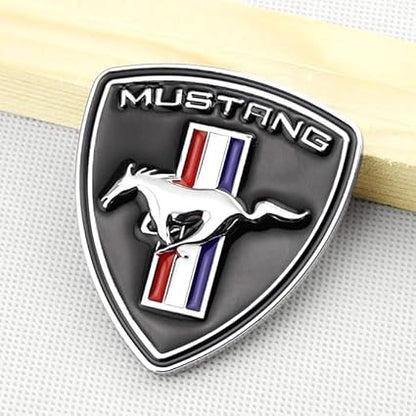 Caroxygen 3D Premium Car Side Rear Trunk Emblem Logo Badge Decals (Design: Mustang Horse) (Red Mustang Sticker)(Black Mustang Sticker)