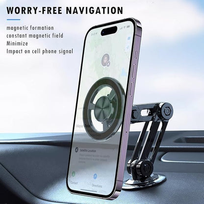 CarOxygen Fit for Magsafe Car Mount Long Adjustable Arm Magnetic Phone Holder for Car 360Â° Rotation Magnetic for iPhone Dashboard Cell Phone Mount for iPhone 15 14 13 12 Pro Max (Black)