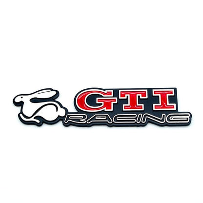 3D Laxury Volkswagen VW Golf GTI Logo GTI Metal Logo GTI Racing Body Side Emblems GTI Racing Badge GTI Fender VW Running Rabbit GTI Logo for All Volkswagen VW Cars