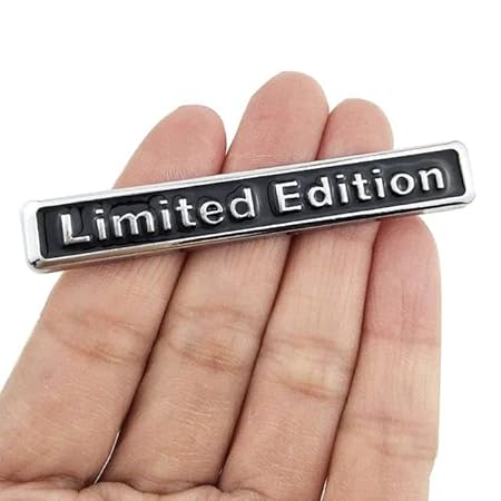 Caroxygen 3D Raised Small Silver Black Limited Edition Metal Monogram Emblem Badge Sticker for All Cars & Bikes