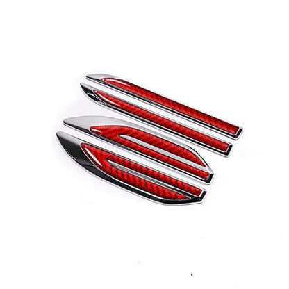 2Pcs Carbon Fiber Car Side Fender Air Wing Vent Cover Trim Stickers Accessories