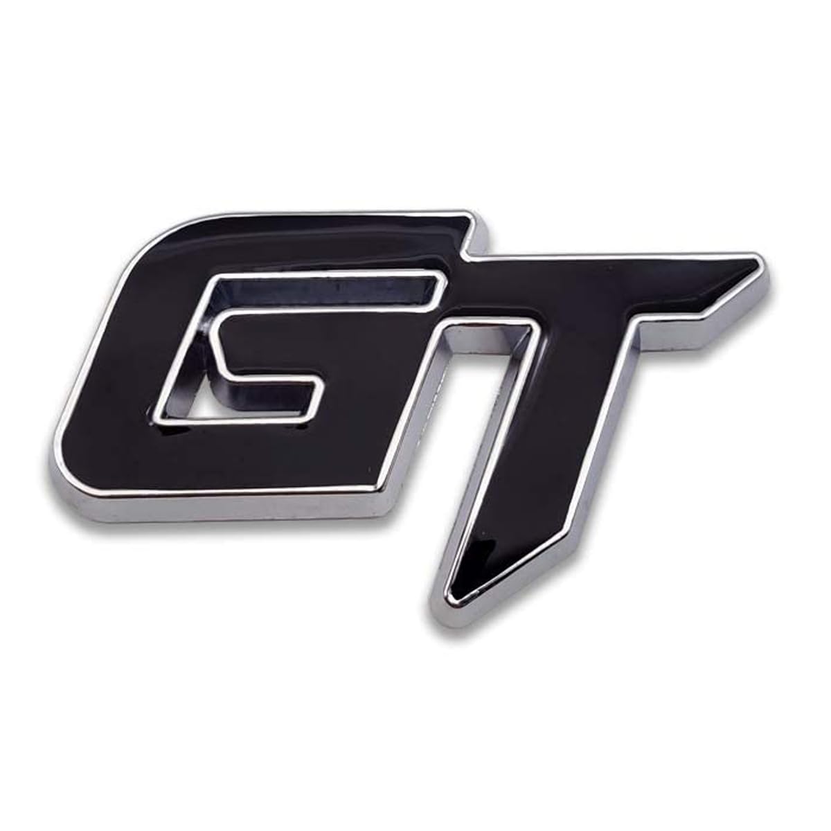 GT Car Badge 3D Logo Metal Emblem Automotive Sticker Decal Flexes to Cars, Motorcycles, Laptops, Windows, Any Smooth Surface 6 cm X 3.8 cm Red & Silver