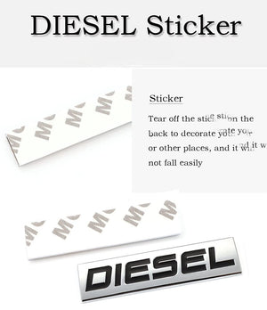Diesel / Petrol Car Badge 3D Logo Metal Emblem Automotive Sticker Decal Flexes to Cars, Motorcycles, Laptops, Windows, Any Smooth Surface 7.5 cm X 2 cm Black & Red