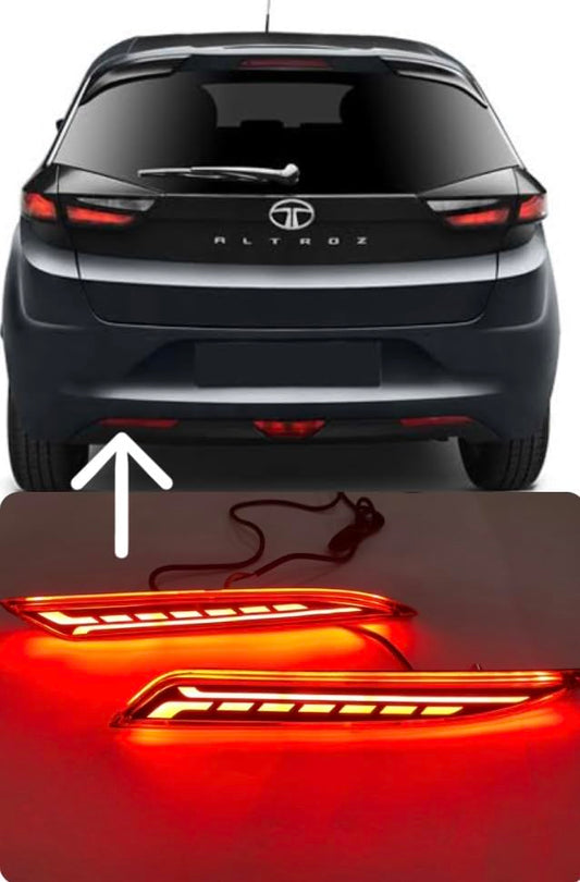 REAR BUMPER LED REFLECTOR WITH MATRIX RUNNING INDICATION FOR TATA ALTROZ SET OF 2PCS WITH FOUR WIRES