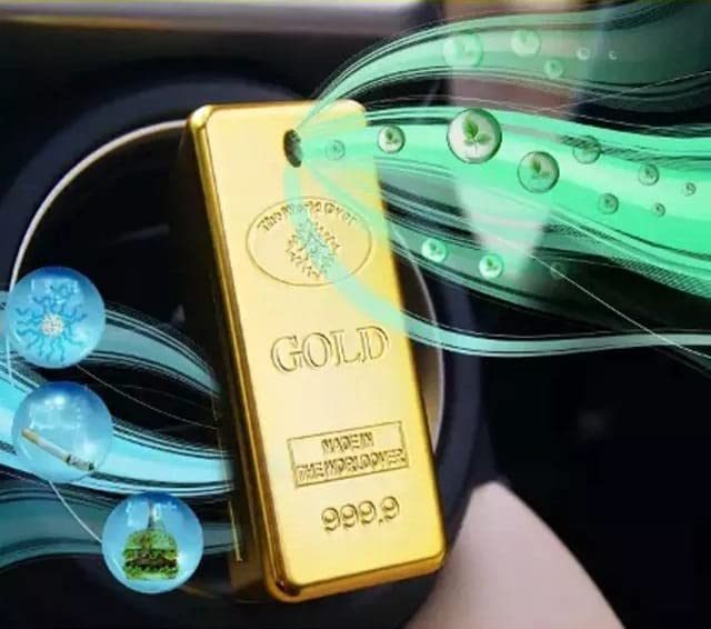 Gold Brick Shaped Premium Car Air Freshner Car Dashboard Accessory For All Cars Interior Decoration and Aromatherapy