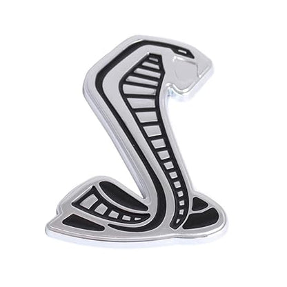 Caroxygen Cobra Logo 3D Metal Super Snake Front Hood Grille Badge Emblem Side Rear Sticker(Silver) Compatible with Mahindera Flyte