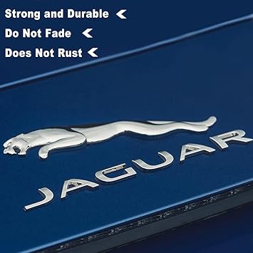 Caroxygen Jaguar Tailgate Emblem Insert Letters Fit Jaugar Rear Emblem XE XF XJ Car Trunk Sticker Emblem Leopard Rear Panther Fender Decal(Rear Emblem Sliver)