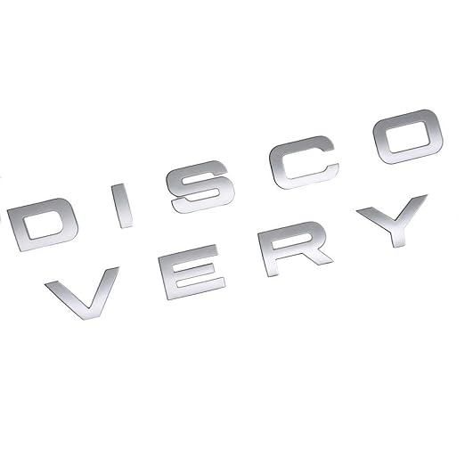 Premium DISCOVERY Car Emblem Letter Set | 3D Chrome Finish Sticker for Front & Rear Bonnet | Compatible with Land Rover Discovery | Waterproof & Durable Adhesive Badge