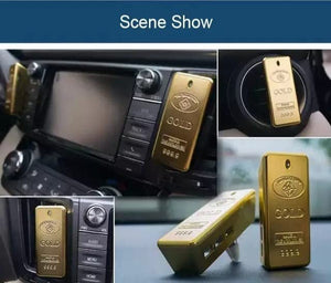 Gold Brick Shaped Premium Car Air Freshner Car Dashboard Accessory For All Cars Interior Decoration and Aromatherapy