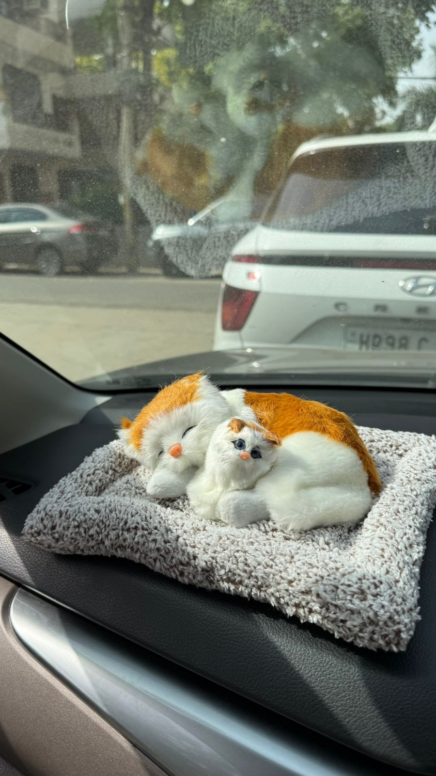 CarOxygen Sleeping Cat Plush Toy Car Interior Dashboard Decorative/Soft Accessories Figurines Showpiece for Car Dashboard