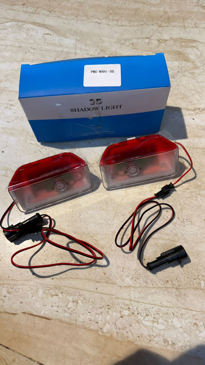 3D Shadow Light for Mahindra Rise – LED Car Door Welcome Projector Light | Logo Ghost Light | Plug & Play | Set of 2 | PMC-MAHI-5G