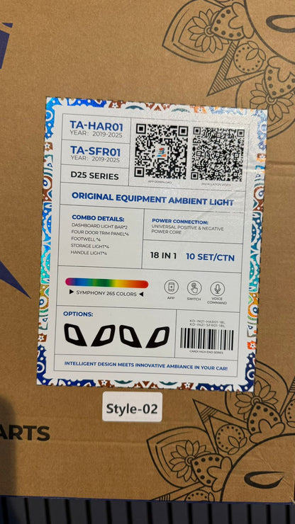 Tata Safari / Harrier Cardi k6 Ambient Light kit - 2019–2025 D25 Series Ambient Light