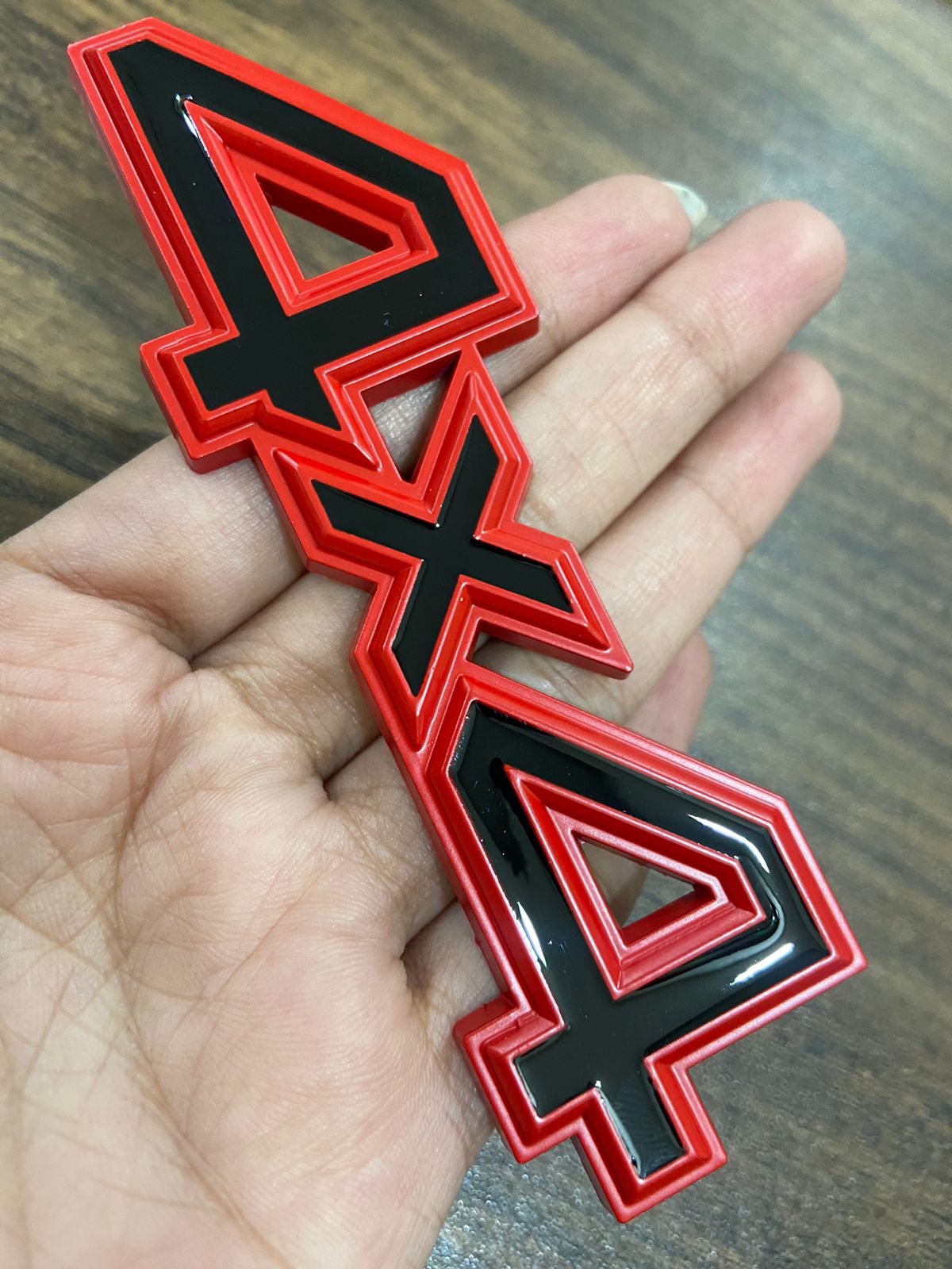 3D Metal 4X4 Four-Wheel Drive Car Sticker Emblem Badge For Universal Cars (Red Black)