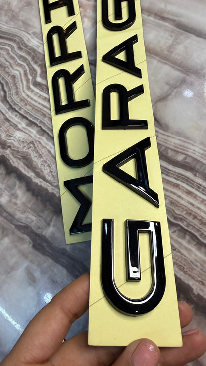 MORRIS  GARAGES 3D Bonnet Letters 3D Alphabets Chrome,morris  Car Accessories, Car Monogram Logo, Sticker (Black)