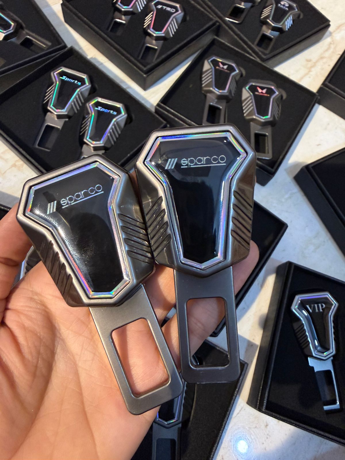 Caroxygen (2in1) Seat Belt Alarm Stopper Buckle & Holder (Pack of 2 )