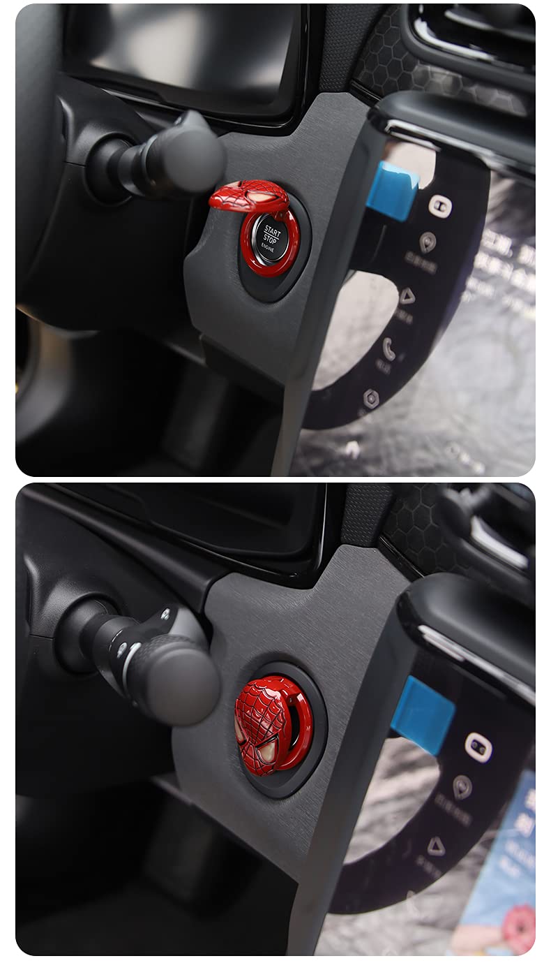 Car Engine Start Stop Button Cover Push to Start Button Ignition Cover Anti-Scratch Universal Aluminum Alloy Button Decoration Stickers for Cars
