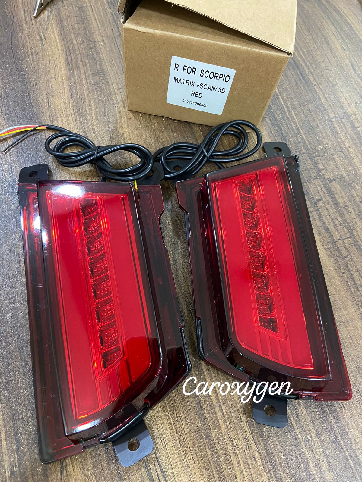 Rear Reflector Led Brake Light With Indicator Matrix +Scaning/3D Bumber Drl Back Compatible Scorpio N 2022 Onwards 1-Set (Four Function, Car)