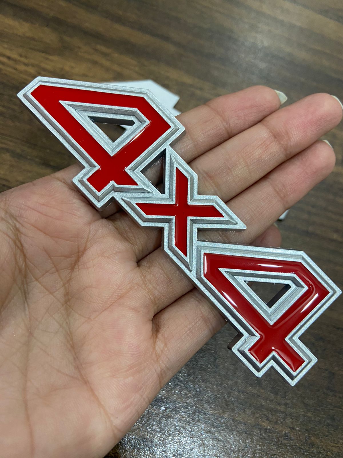 3D Metal 4X4 Four-Wheel Drive Car Sticker Emblem Badge For Universal Cars (Red Black)