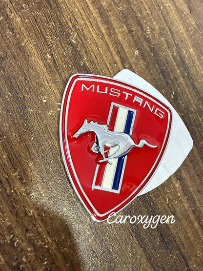 Caroxygen 3D Premium Car Side Rear Trunk Emblem Logo Badge Decals (Design: Mustang Horse) (Red Mustang Sticker)(Black Mustang Sticker)