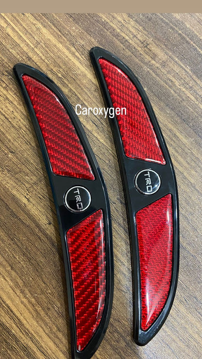 Car Silicon Door Guard with reflective Stickers -Pack of 2 (Red and Black)