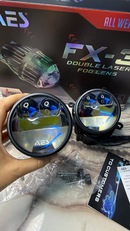 AES FX3 New Launch Double Laser Fog Lens Projector Light (Set of 2)