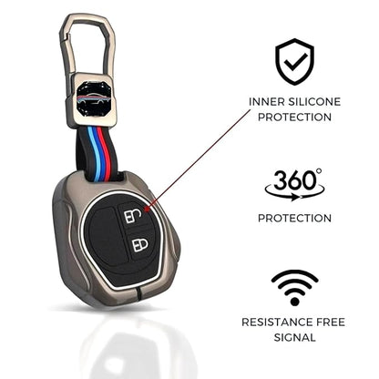 Metal Alloy Car Key Cover for Maruti Suzuki Swift,Baleno,Wagonr,Alto,Grand Vitara,Brezza,Dzire,Ertiga,Celerio,Spresso,Ignis,Ciaz,Scross,XL6,Fronx,Jimny (SZK-D2)