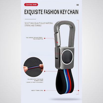 Metal Shell Silicone Key Cover Compatible with Mahindra Scorpio N | XUV 3XO | XUV 300 | Marazzo | XUV 700 | XUV 400 EV | Bolero | Thar | TUV 300 | 3 Button Flip Remote Key Cover