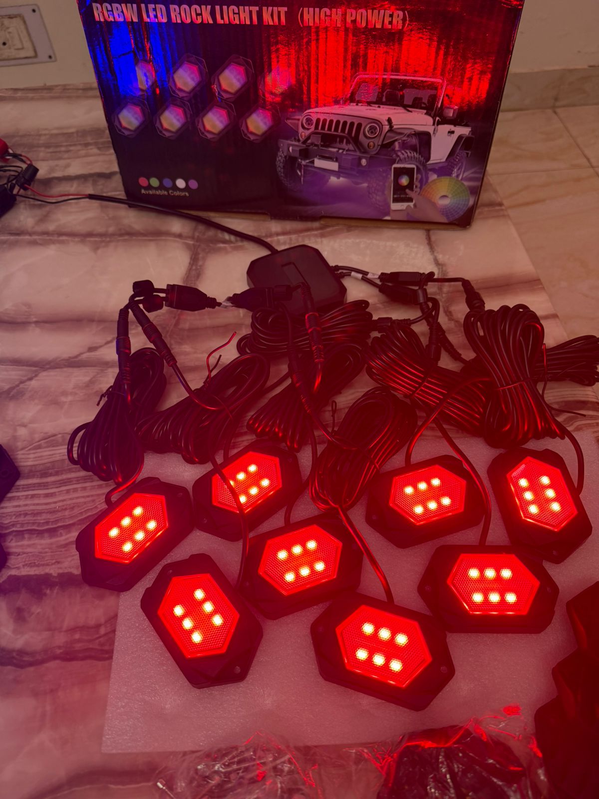 RGBW LED Rock Light Kit (High Power) – 8 Pods Underbody Wheel Well Lights, App & Remote Control, Multicolor Offroad Lighting Kit for Jeep, SUV, Truck, ATV, UTV