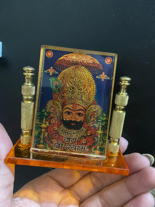 Khatu Shyam Idol for Car Dashboard (Standard, Multicolor, 8 cm x 7 cm x 3 cm)