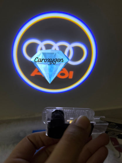 2pcs Led Light Door Projector Welcome Logo Kit For Audi S4 S6 R8 S5 A4 A5 A6 Q7