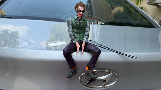 25 cm- Joker-Style Dashboard Bobblehead | Car Interior Decorative Figurine | High-Detail Action Figure for Desk, Home & Car Dashboard | Anti-Slip Base | Perfect Gift for Superhero & Movie Fans