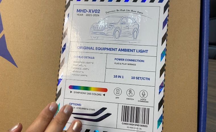 Cardi K6 Mahindra XUV700 2021 Onwards OEM Type Ambient Atmosphere Interior LED Lights - 18 Pieces