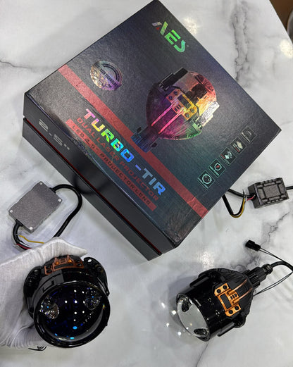 AES Turbo-TIR Dual Laser LED Headlight Projector Lens for Cars 1 year warranty