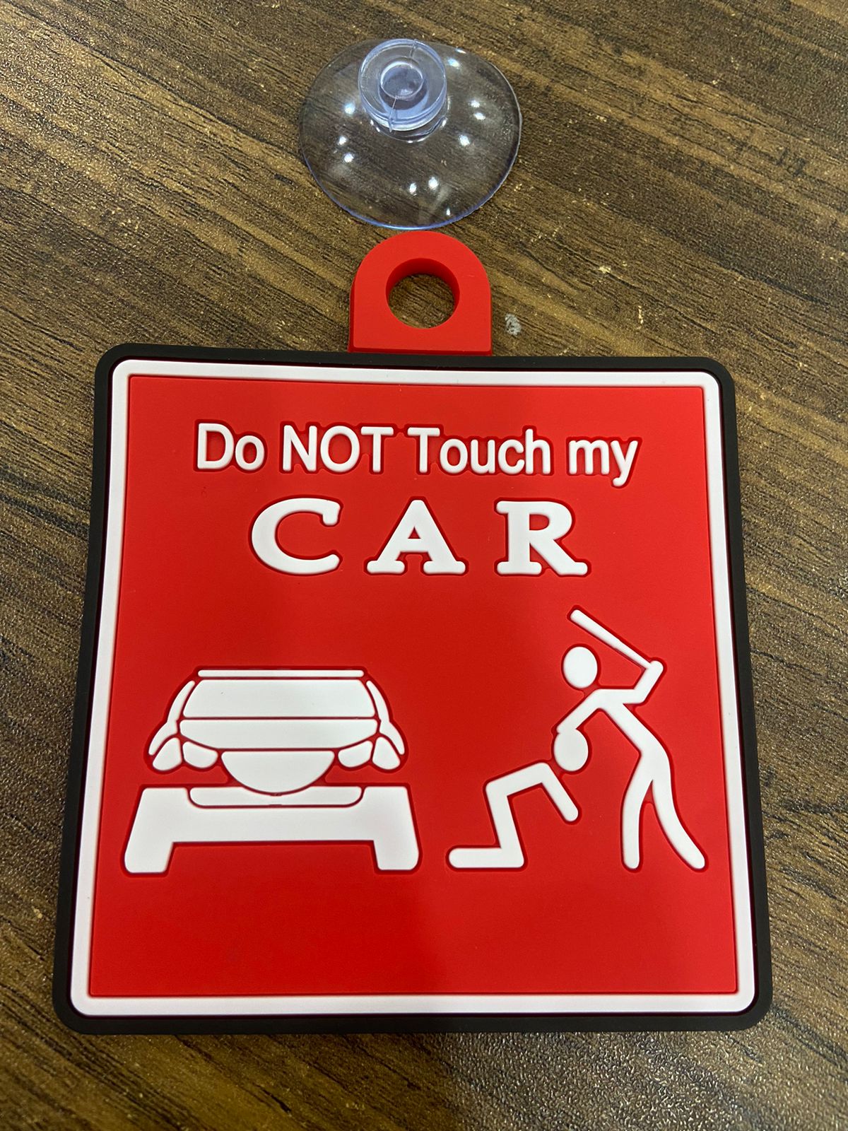 Non Slip Mat Do Not Touch My Car Hanging Tag Rubber Mat With Glass Hanger Good Look