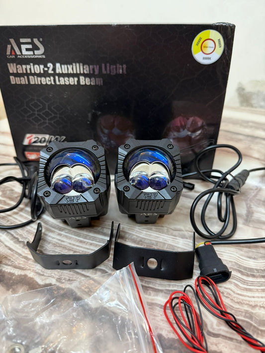 AES Warrior-2 Auxiliary Light (120W Dual Direct Laser Beam) - Tri Colour
