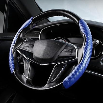 Steering Wheel Cover Carbon Fiber Steering Wheel Cover Car Steering Wheel Cover for Men/Women, Anti-Slip Comfortable Grip, Durable (Carbon Steering Grip)