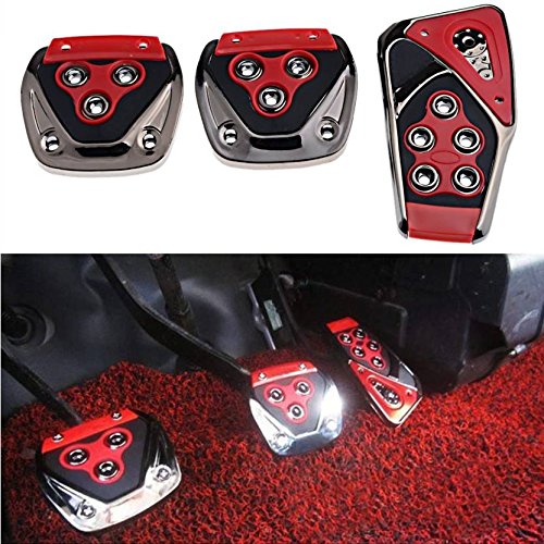 3 Pcs Non-Slip Manual CS-375 Car Pedals kit Pad Covers Set