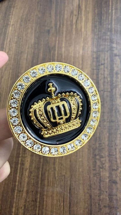 Luxury King Crown Car Sticker with Crystal Rhinestones | 3D Royal Emblem Badge | Size L-2,B-2 cm